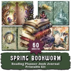 Spring Bookworm Reading Planner Junk Journal