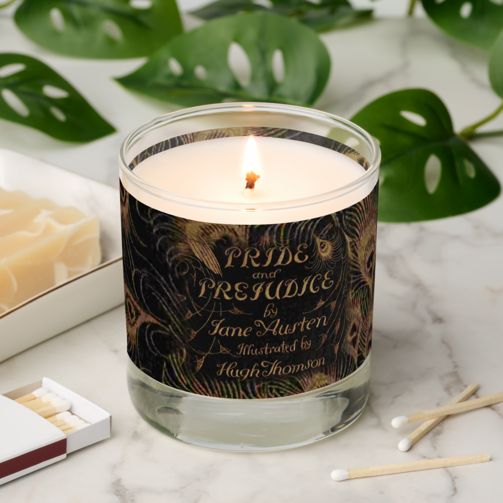 Pride and Prejudice Black Gold Green Peacock Scented Candle