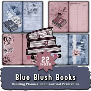 Blue Blush Reading Planner Junk Journal Printable Kit