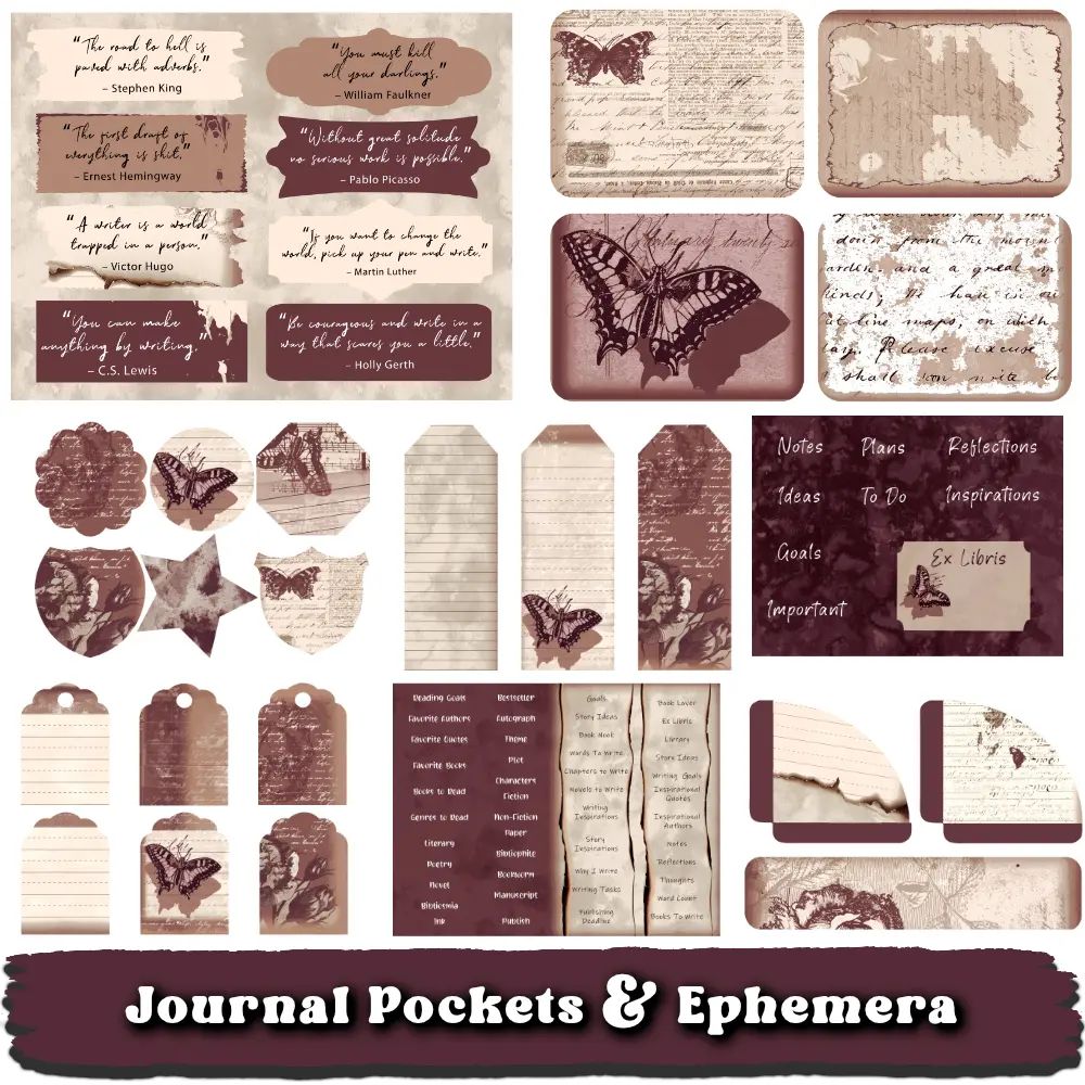 butterfly journal ephemera