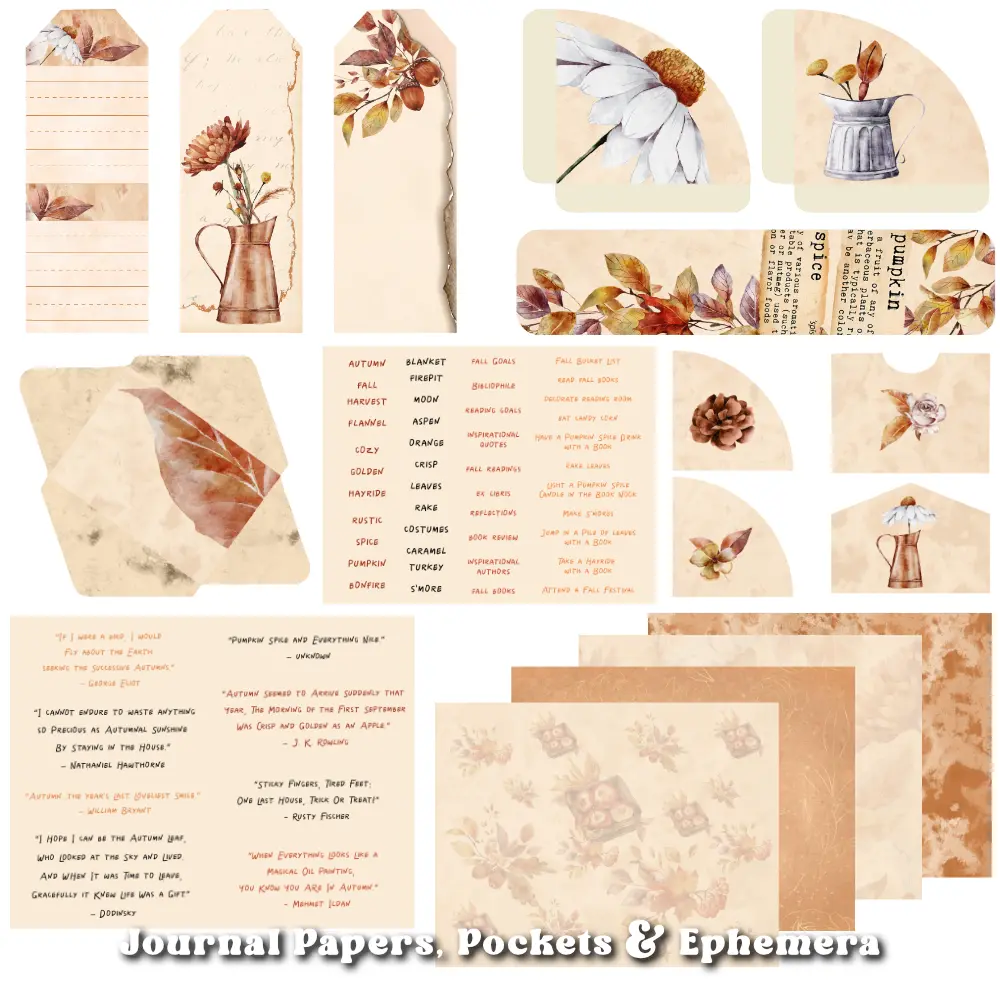 pastel bookworm junk journal ephemera