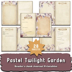 Pastel Twilight Garden Reader's Junk Journal Printables