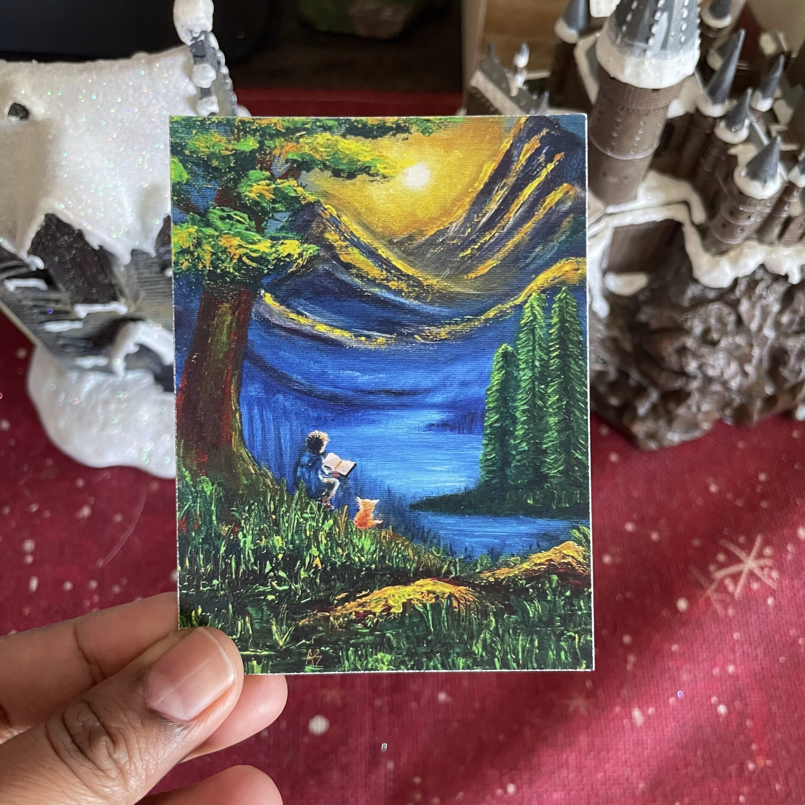 Reading at Dawn Landscape