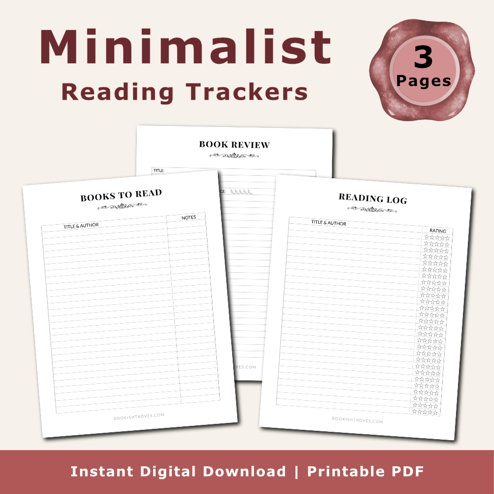 Minimalist TBR, Log, Review Reading Trackers