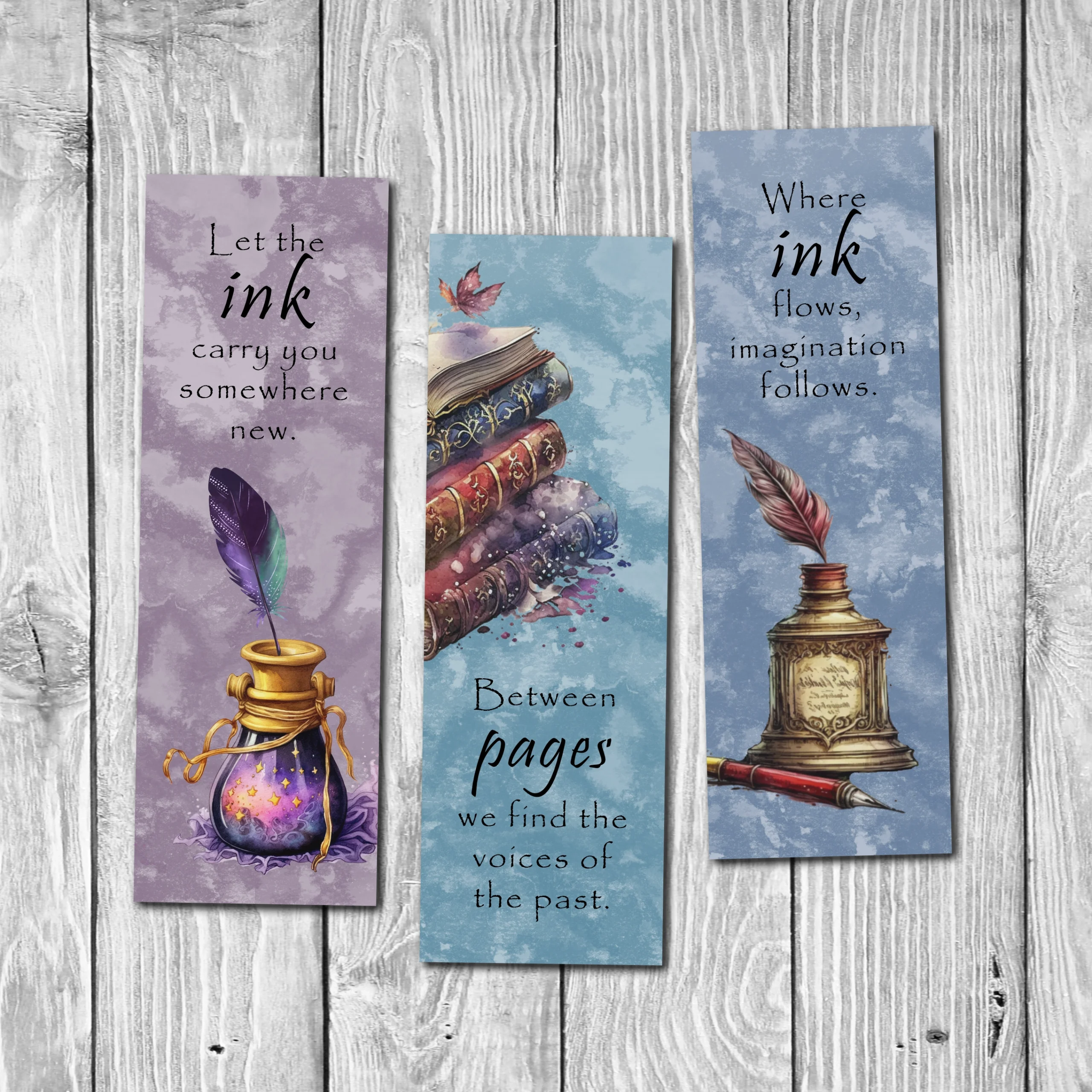 Ink and Pages Bookmark Set